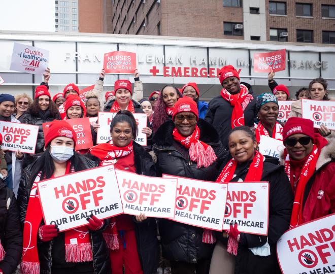 Brooklyn Hospital Center nurses take action to protect their healthcare benefits