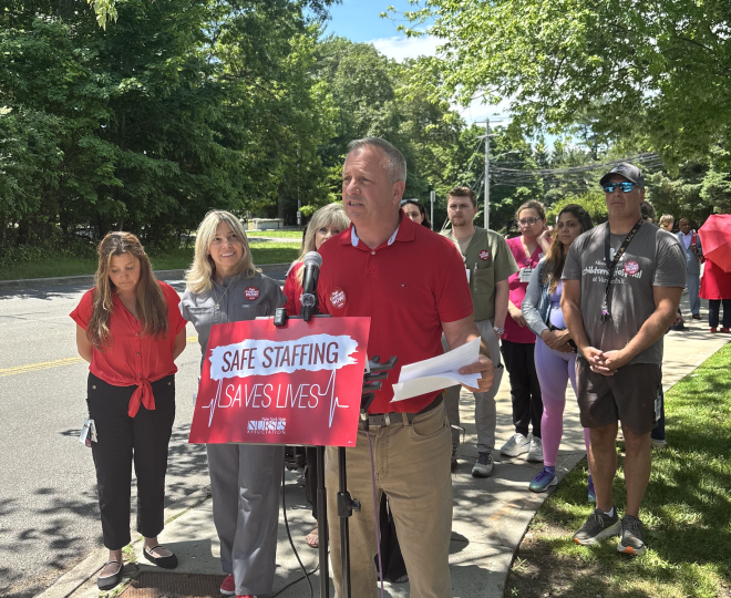 NYSNA Nurses at Catholic Health/St. Charles Hospital Hold Press Conference to Announce Results of Strike Authorization Vote