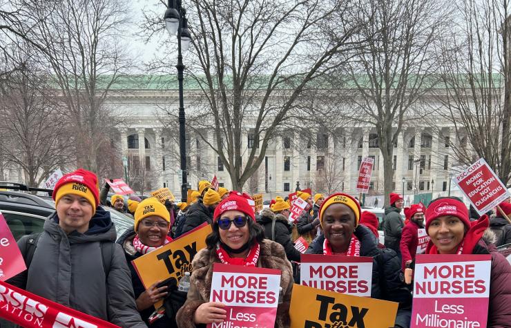 NYSNA nurses join the Albany Takeover to demand that New York State tax the rich!