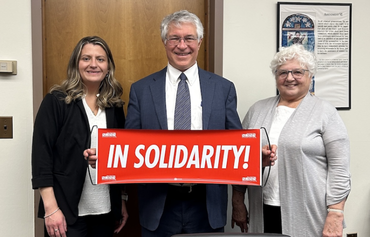North Country nurses pose for a photo with NYS Assembly Member Phil Steck
