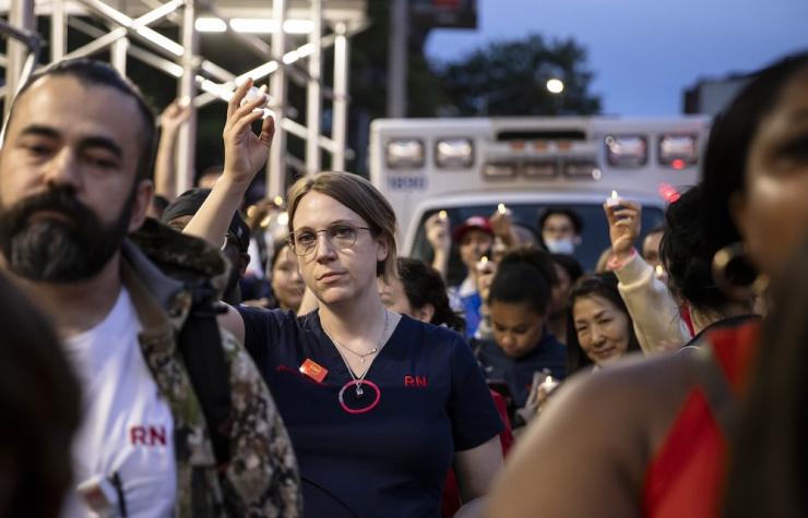 NYP-Brooklyn Methodist Nurses Hold Candlelight Vigil