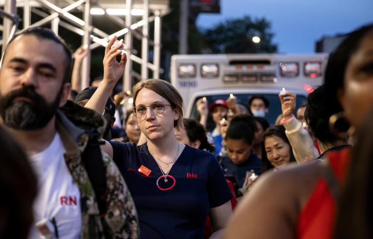 NYP-Brooklyn Methodist vigil against workplace violence