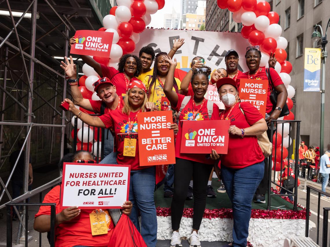 NYSNA nurses at a parade