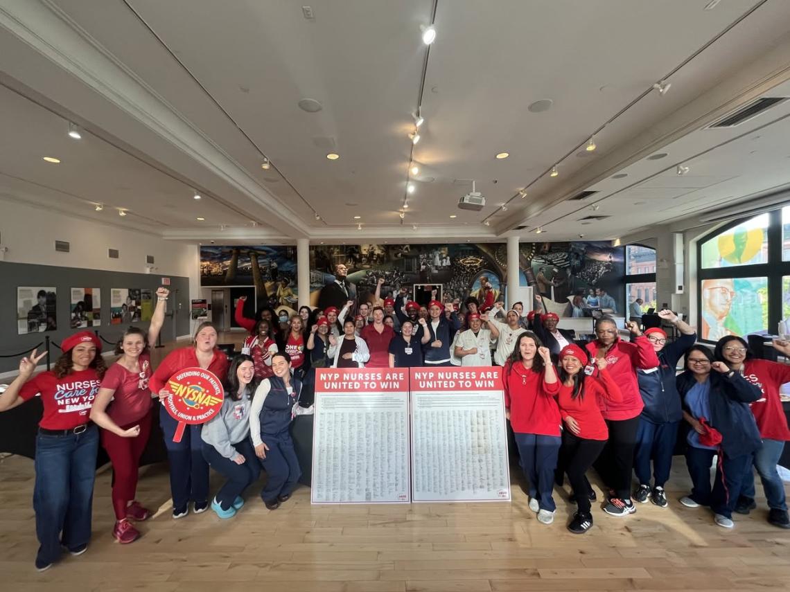 NYP Nurses March on the Boss, Deliver Platform Petition