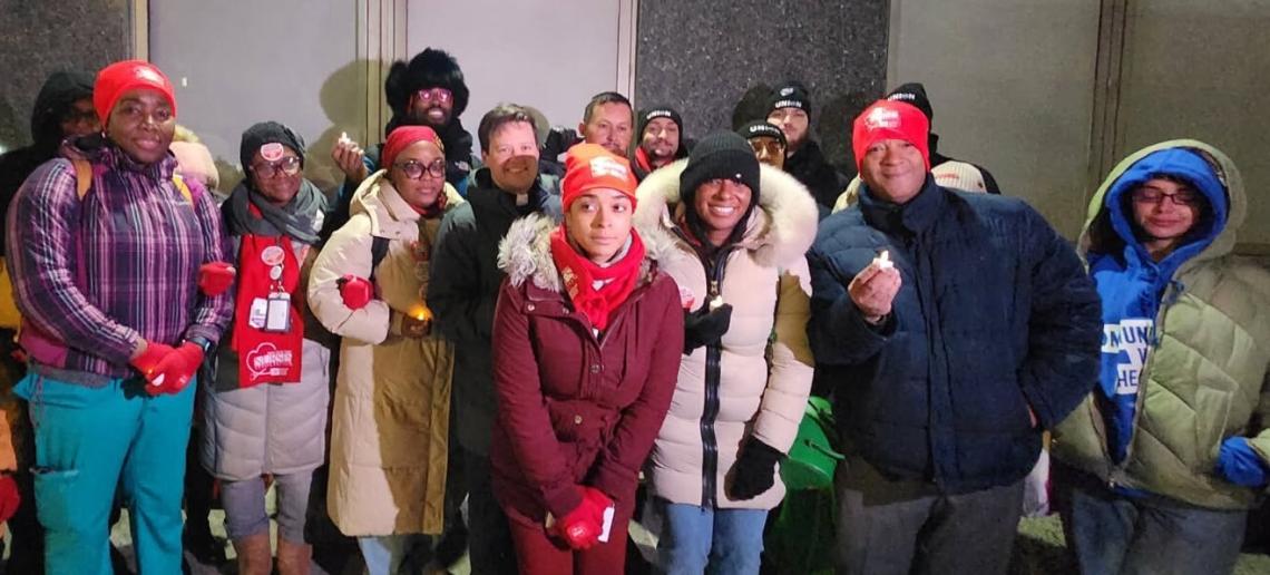Mount Sinai Hospital Nurses Hold a Vigil for Workplace Safety on Dec. 11