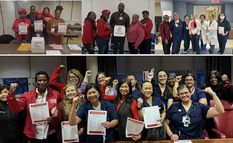Collage of Safety Net Hospital Nurses Ratifying New Contracts