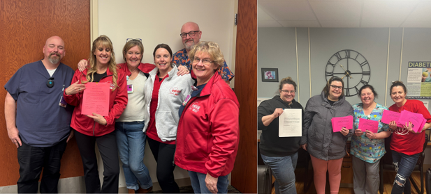 Collage of North Country nurses celebrating contract victories