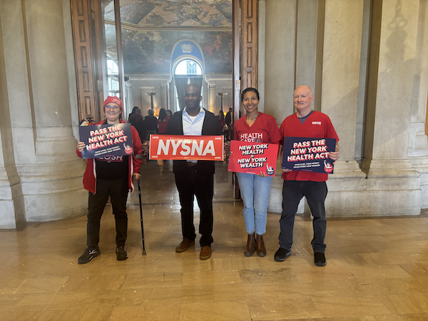 NYSNA nurses at a lobby day for the New York Health Act