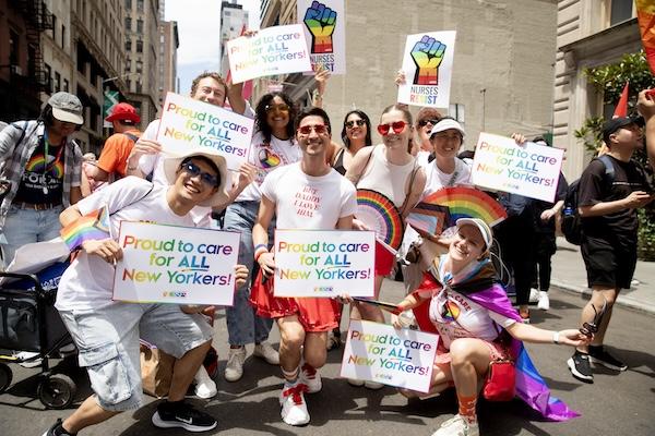 NYSNA nurses at the 2025 NYC Pride Parade