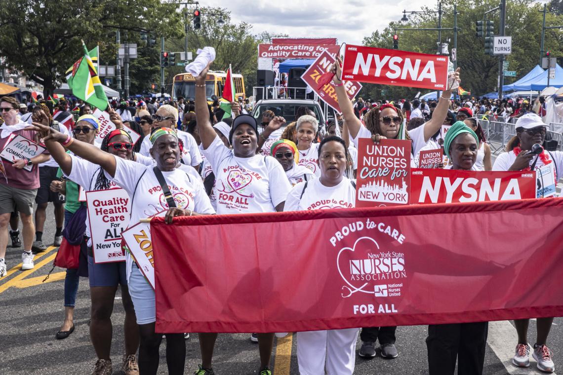 NYSNA Nurses March at the West Indian American Day Parade