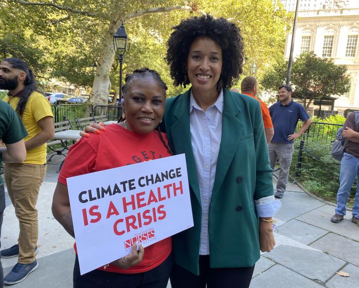 NYSNA Leader Flandersia Jones with City Council Member Sandy Nurse