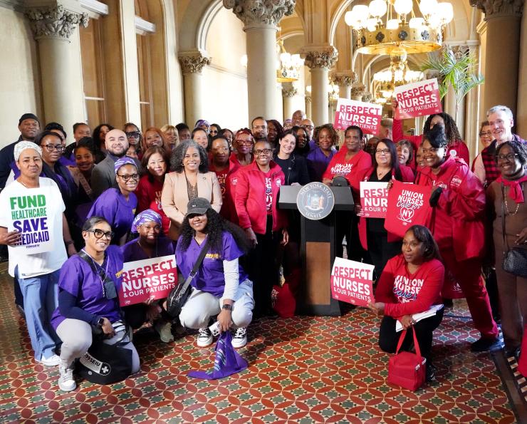 NYSNA Nurses with Allies After Lobby Day Press Conference