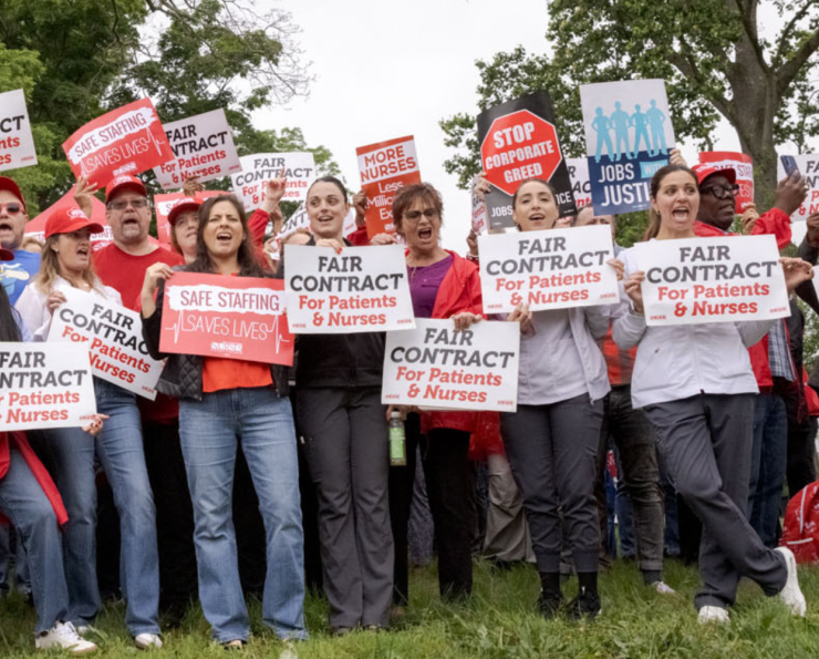 Huntington Hospital Nurses Picket for a Fair Contract