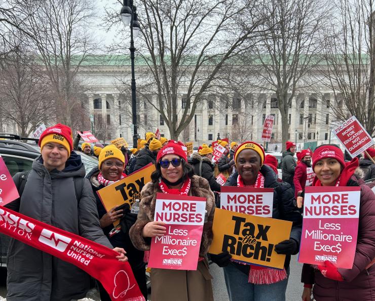 NYSNA nurses join the Albany Takeover to demand that New York State tax the rich!