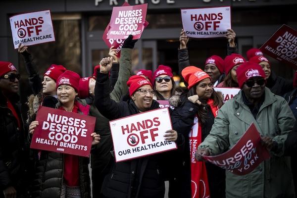 Nurses at the Brooklyn Hospital Center Speak-out to Restore Benefits