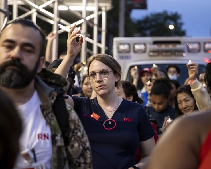 NYP-Brooklyn Methodist Nurses Hold Candlelight Vigil