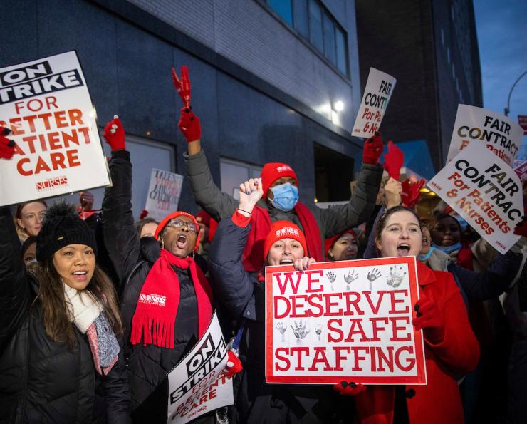 Nurses at Mt. Sinai lead historic strike for a fair contract, January 2023