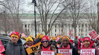 NYSNA nurses join the Albany Takeover to demand that New York State tax the rich!