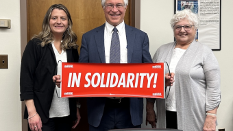 North Country nurses pose for a photo with NYS Assembly Member Phil Steck
