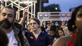 NYP-Brooklyn Methodist Nurses Hold Candlelight Vigil