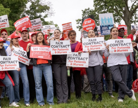 Huntington Hospital Nurses Picket for a Fair Contract