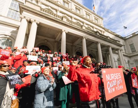 Nurses Rally Outside New York City Hall
