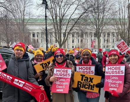 NYSNA nurses join the Albany Takeover to demand that New York State tax the rich!