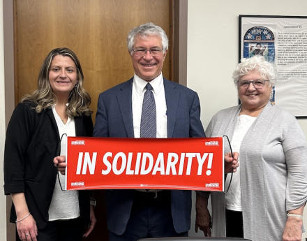 North Country nurses pose for a photo with NYS Assembly Member Phil Steck