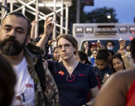 NYP-Brooklyn Methodist Nurses Hold Candlelight Vigil