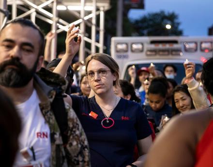 NYP-Brooklyn Methodist vigil against workplace violence